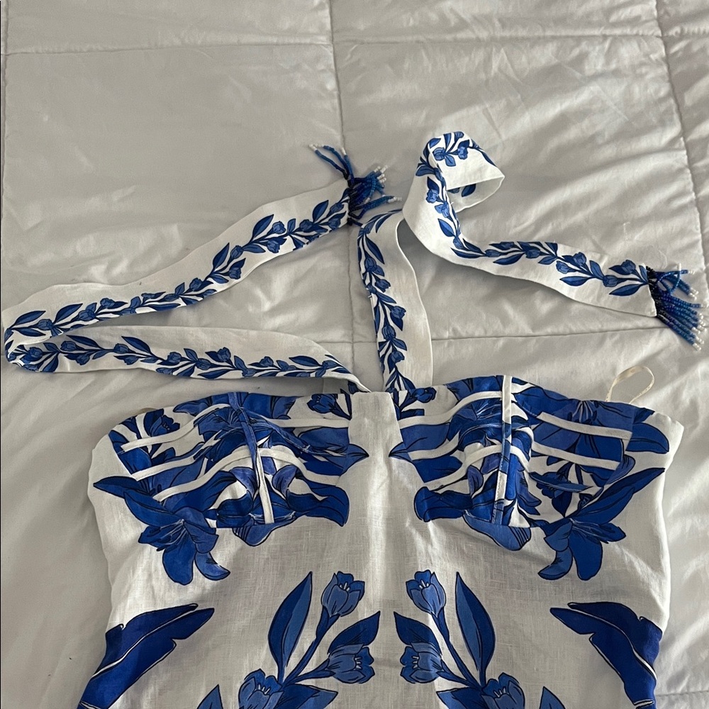 FARM Rio Blue and White Maxi Dress - new with tags - Picture 2 of 9